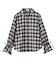チェックギャザーフレアスリーブシャツ