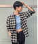 チェックギャザーフレアスリーブシャツ