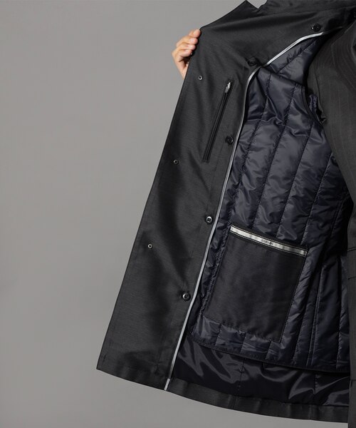 ダーバン D'URBAN シルク混メランジカルゼスタンドカラーコート(ミドル
