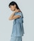 LIGHT OZ DENIM FRILL BLOUSE