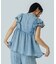 LIGHT OZ DENIM FRILL BLOUSE