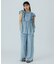 LIGHT OZ DENIM FRILL BLOUSE