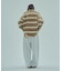 STRIPED COLLAR KNIT