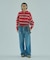 STRIPED COLLAR KNIT