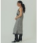 FLOWER PRINT CHECK CAMI DRESS