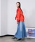 PANEL DENIM LONG SKIRT