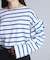 FRILL STRIPE L/S TOP