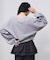 LAME RUFFLE SLEEVE SWEAT