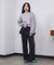 LAME RUFFLE SLEEVE SWEAT