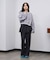 LAME RUFFLE SLEEVE SWEAT