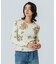 FLOWER PRINT WAFFLE TOP