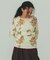 FLOWER PRINT WAFFLE TOP