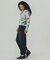 FLOWER PRINT WAFFLE TOP