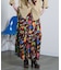 PRINT GATHERED SKIRT