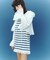 STRIPE H/S MINI CUT DRESS