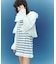 STRIPE H/S MINI CUT DRESS