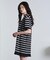STRIPE H/S MINI CUT DRESS