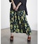 ROSE PRINT GATHERED SKIRT