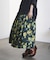 ROSE PRINT GATHERED SKIRT