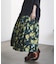 ROSE PRINT GATHERED SKIRT
