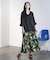 ROSE PRINT GATHERED SKIRT