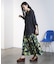ROSE PRINT GATHERED SKIRT
