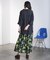 ROSE PRINT GATHERED SKIRT