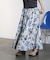 ROSE PRINT GATHERED SKIRT