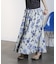 ROSE PRINT GATHERED SKIRT