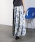 ROSE PRINT GATHERED SKIRT