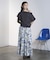ROSE PRINT GATHERED SKIRT