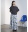 ROSE PRINT GATHERED SKIRT