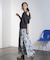 ROSE PRINT GATHERED SKIRT