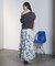 ROSE PRINT GATHERED SKIRT