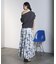 ROSE PRINT GATHERED SKIRT
