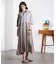 PLEATED SKIRT MIX FABRIC S/S SHIRT DRESS