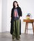 PLEATED SKIRT MIX FABRIC S/S SHIRT DRESS