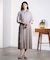 PLEATED SKIRT MIX FABRIC S/S SHIRT DRESS