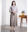 PLEATED SKIRT MIX FABRIC S/S SHIRT DRESS