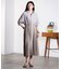 PLEATED SKIRT MIX FABRIC S/S SHIRT DRESS