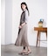 PLEATED SKIRT MIX FABRIC S/S SHIRT DRESS