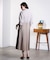PLEATED SKIRT MIX FABRIC S/S SHIRT DRESS