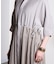 PLEATED SKIRT MIX FABRIC S/S SHIRT DRESS