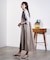 PLEATED SKIRT MIX FABRIC S/S SHIRT DRESS