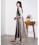 PLEATED SKIRT MIX FABRIC S/S SHIRT DRESS
