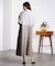 PLEATED SKIRT MIX FABRIC S/S SHIRT DRESS