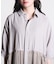 PLEATED SKIRT MIX FABRIC S/S SHIRT DRESS