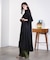 PLEATED SKIRT MIX FABRIC S/S SHIRT DRESS