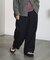 DENIM/BACK SATIN PANTS