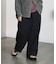 DENIM/BACK SATIN PANTS